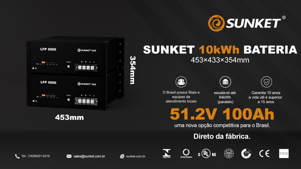 Bateria de rack de baixa tensão de 10 kWh