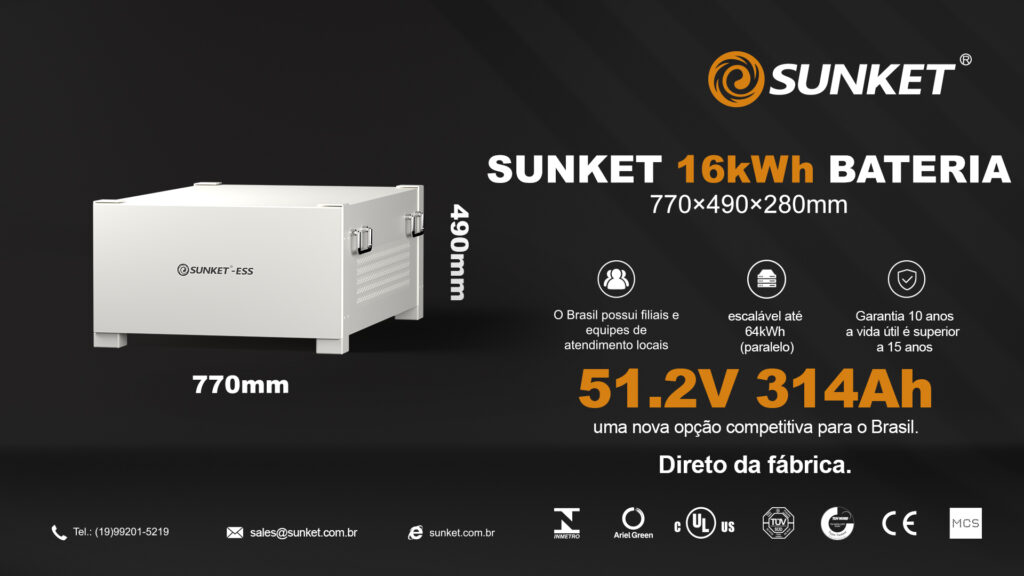 Bateria de rack de baixa tensão de 16 kWh