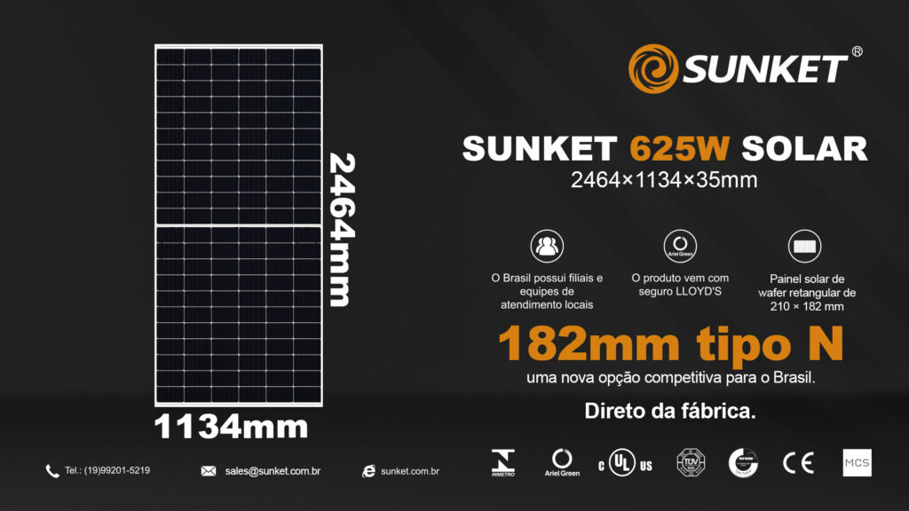 Módulo solar tipo N - 625W