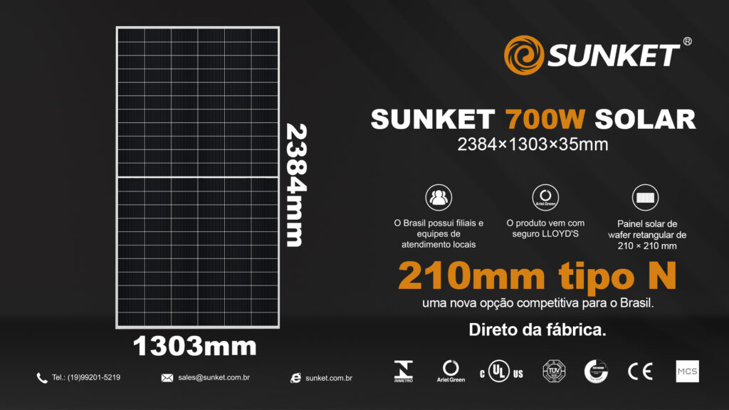 Módulo solar tipo N - 700W